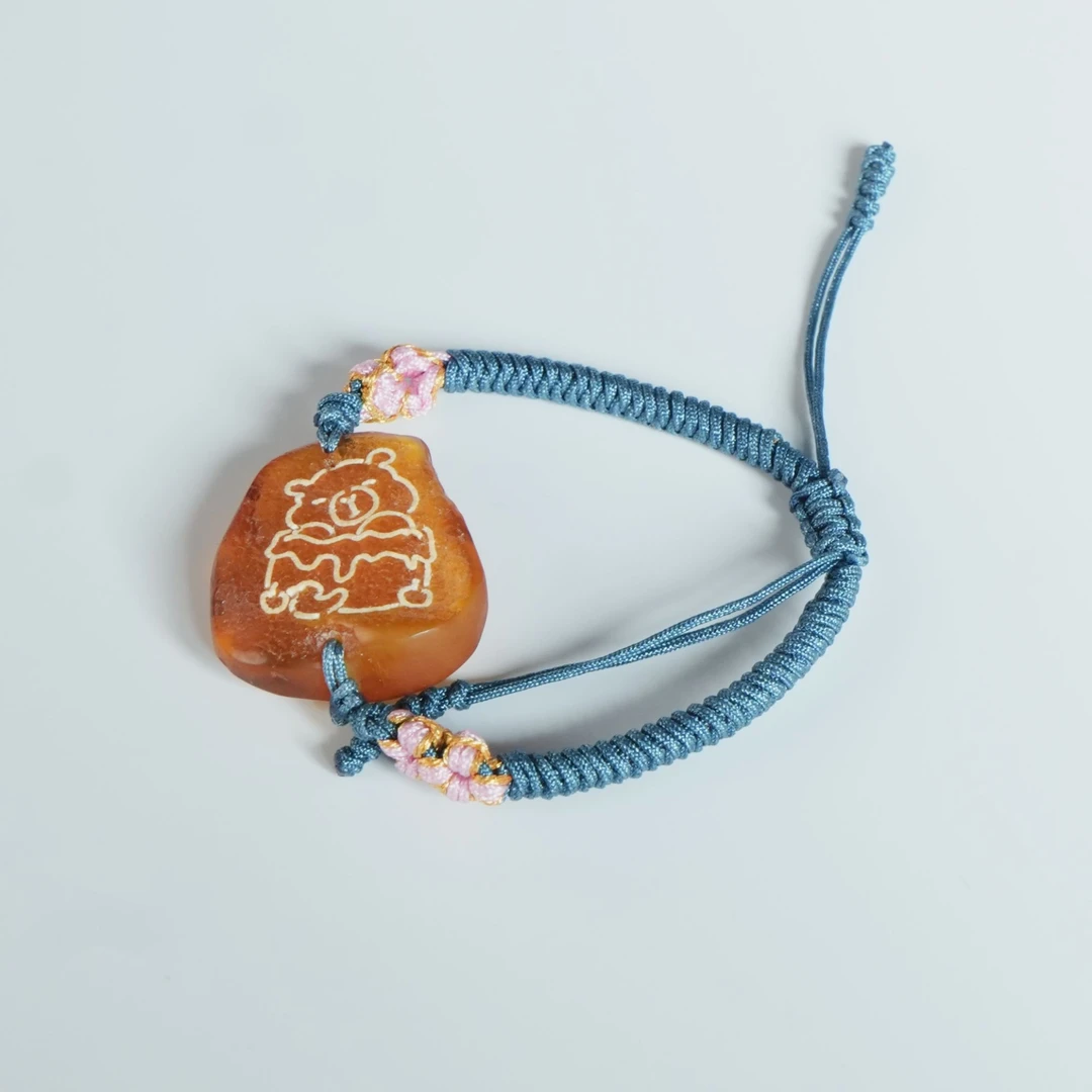 M5270 原皮小熊手链 4.62g