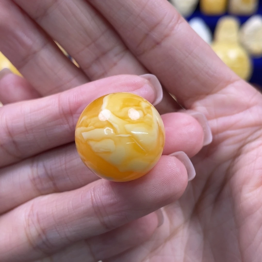 裸石蜜蜡未镶嵌琥珀蜜蜡珠子卡21.8mm