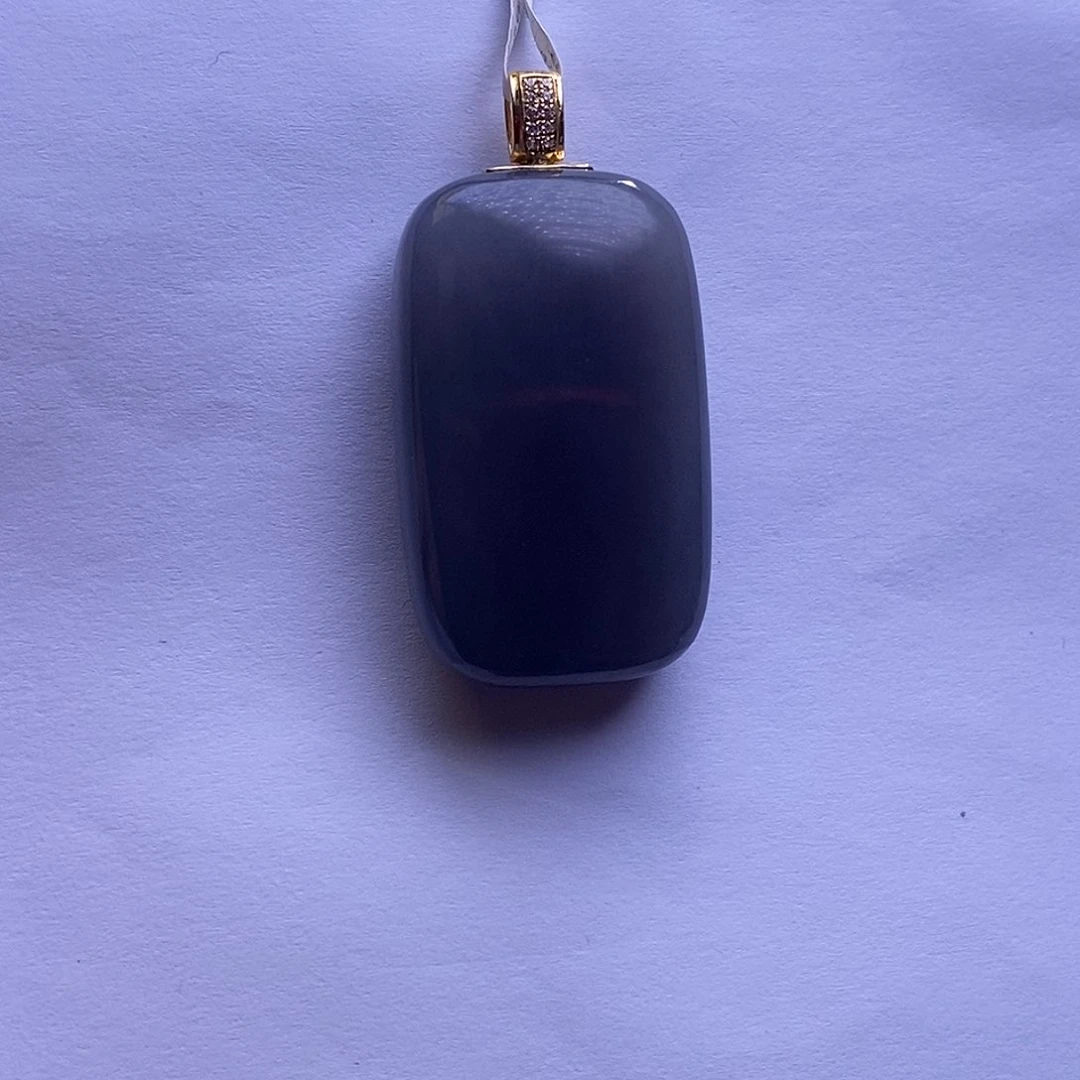 颈饰未镶嵌和田玉收藏级烟紫老矿料高冰浓紫金镶无事牌