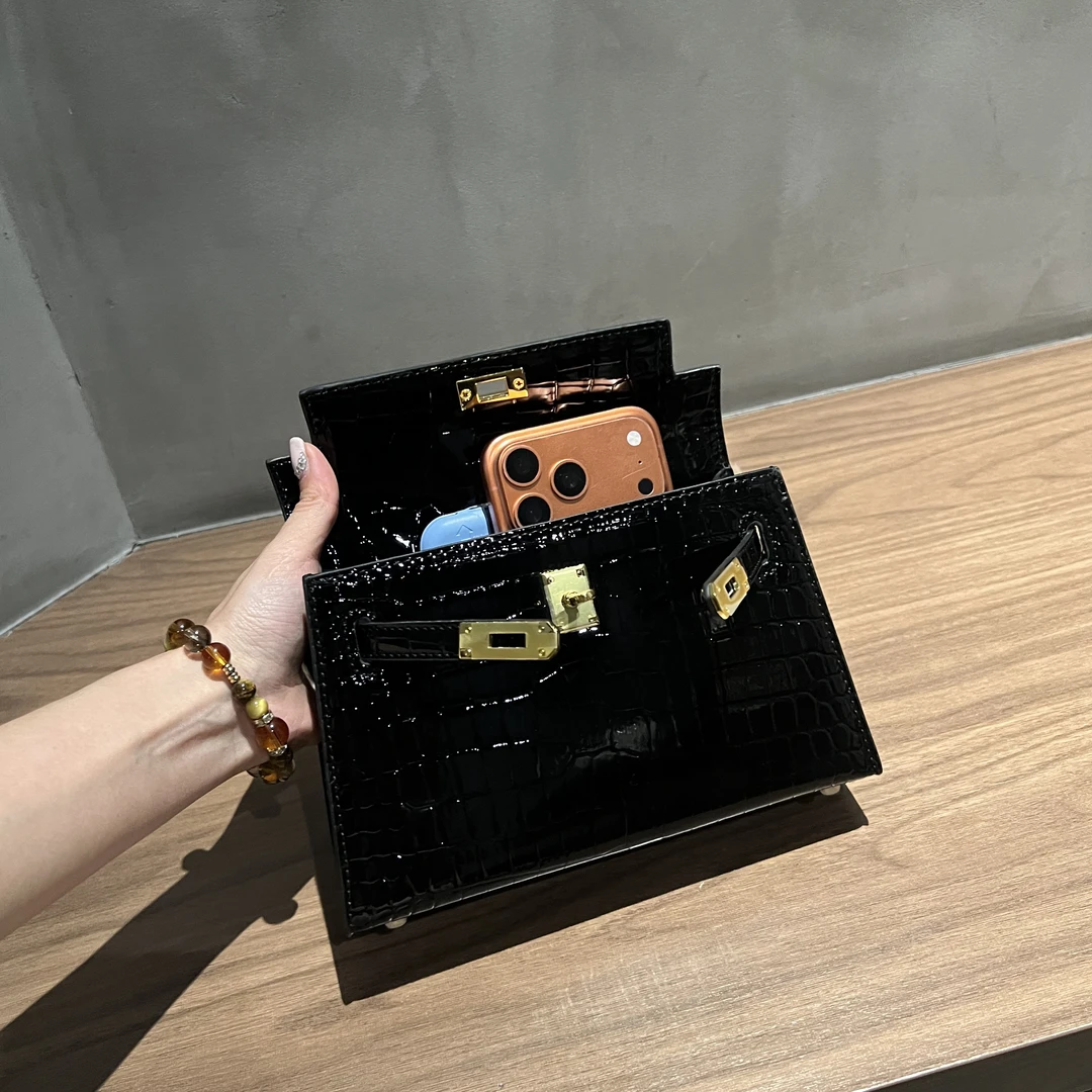 【鳄鱼纹】手提真皮女士斜挎包时尚百搭小众小包包