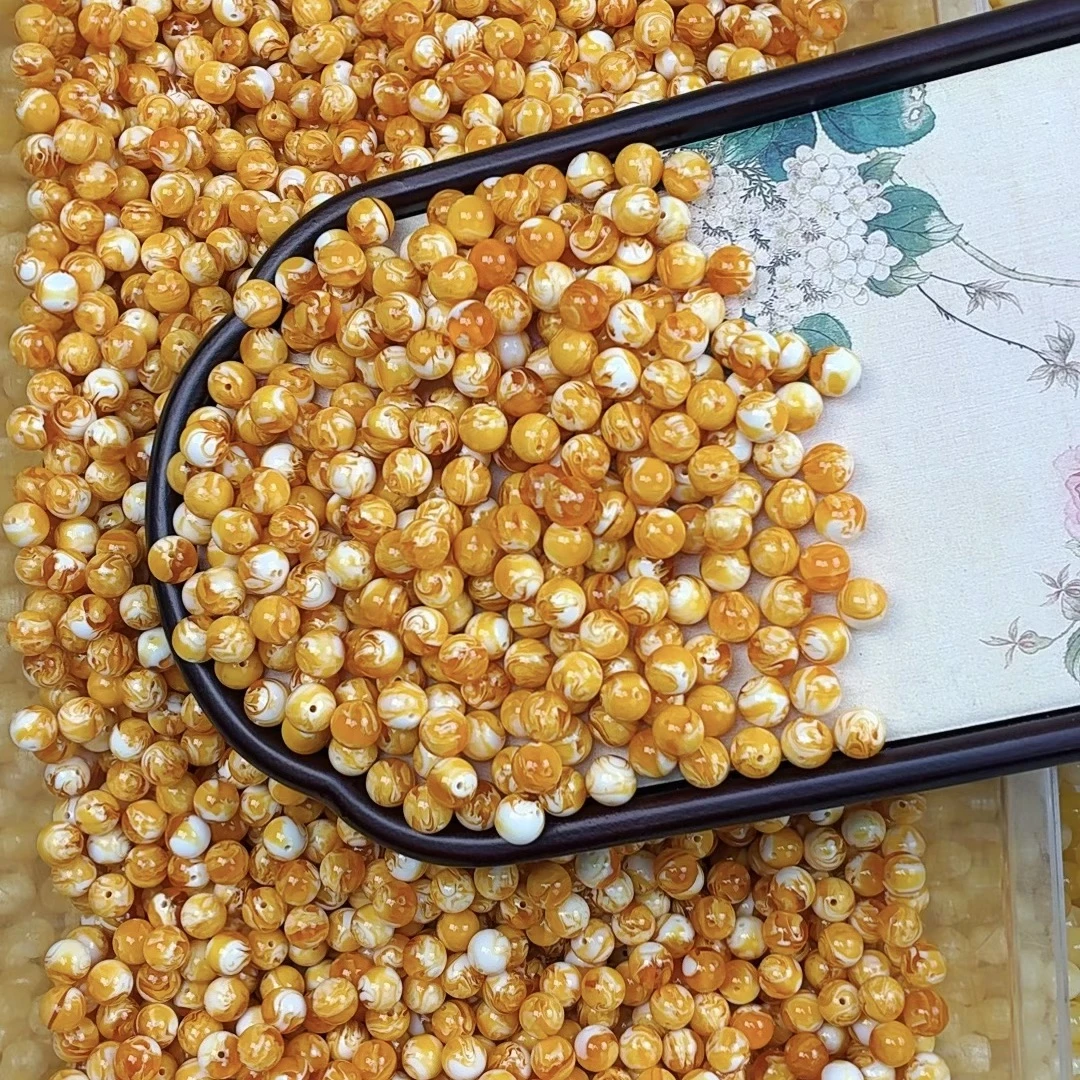 卡10mm金白妖108佛珠散珠高抛串珠DIY配饰配珠