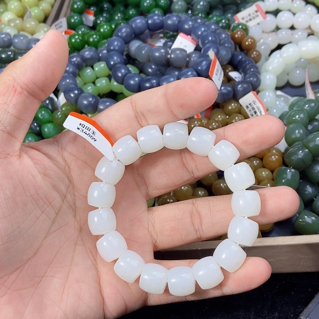 未镶嵌手串和田玉纯天然卡13俄罗斯白玉多样性发一