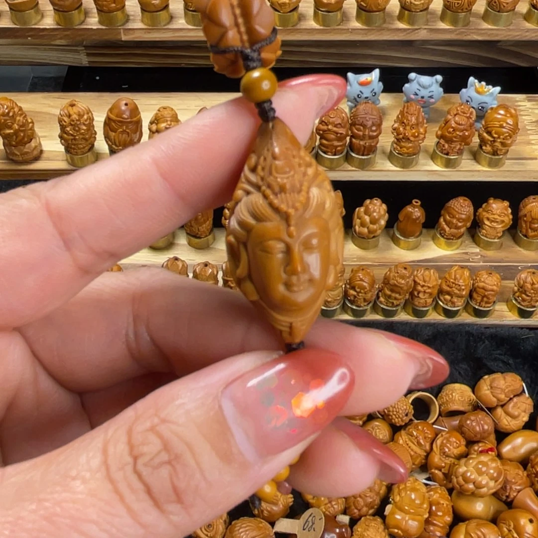 子***韬橄榄核手串/手链观音➕双头莲跑环