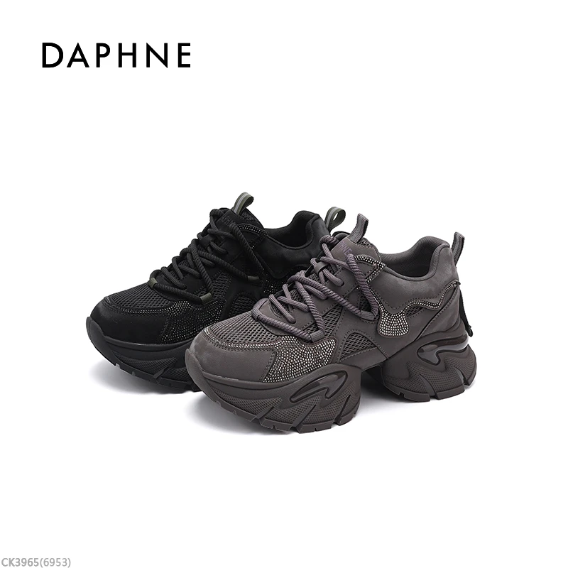 达芙妮品牌正品2025新款老爹鞋女鞋秋季轻便透气百搭运动风休闲鞋