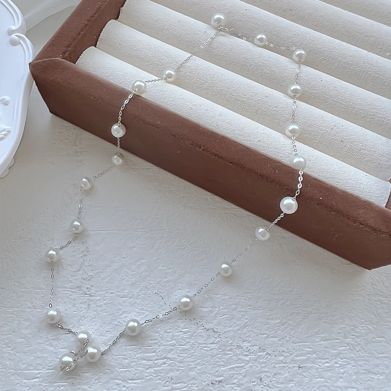 满天星天然珍珠项链女升级款淡水真珍珠颈链女款锁骨链简约百搭