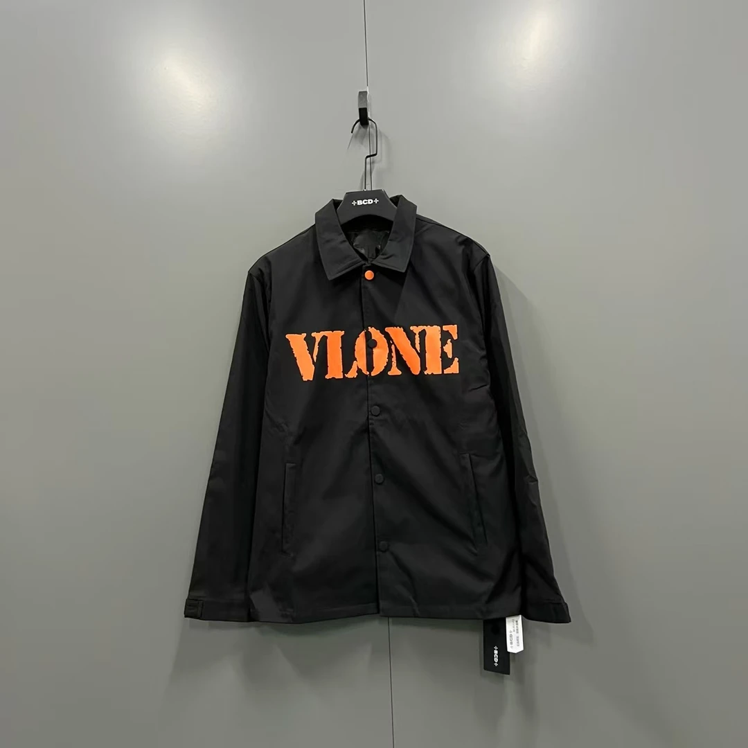 未使用 maje (ll） VLONE 黑橙大logo教练夹克 S M L 011351