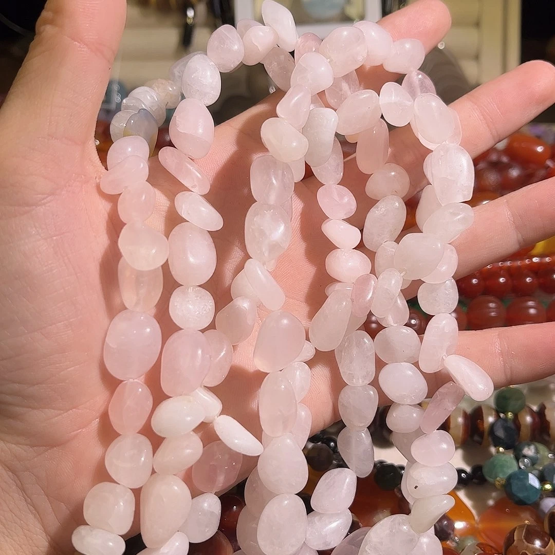 未镶嵌水晶珠宝半成品粉晶