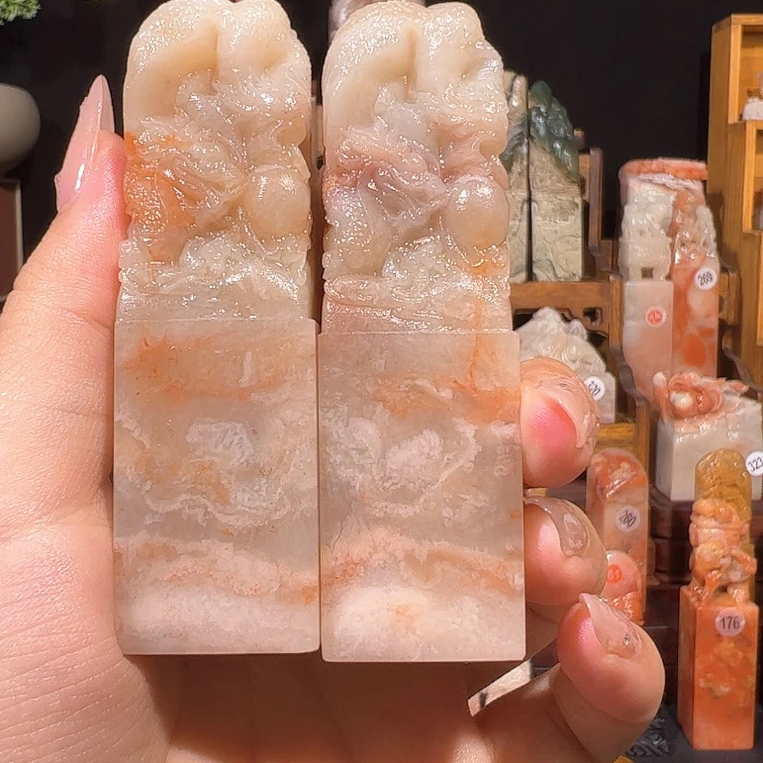 韩***室昌化石印石手工制作