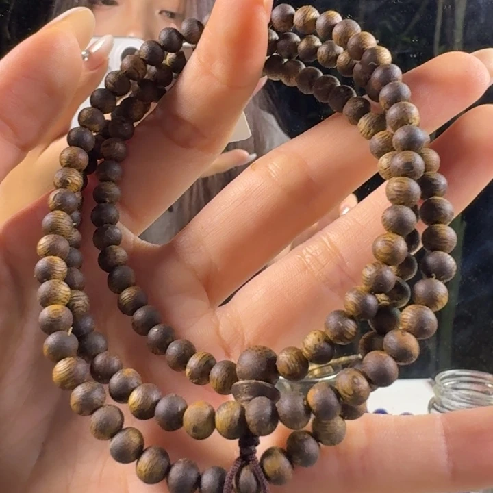 沉香碎屑沉香*️****奇楠沉香圆珠多圈0.5-10g
