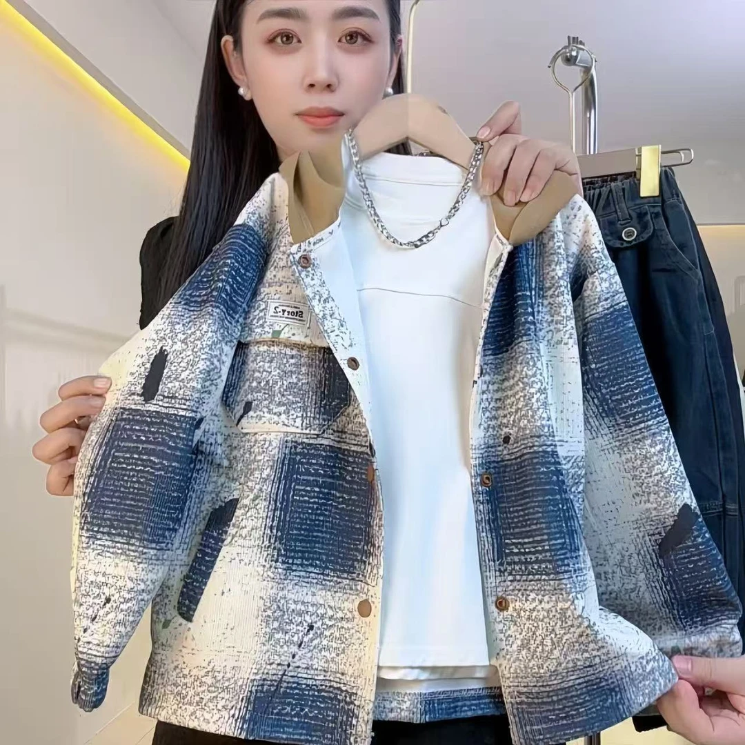 初秋新款百搭儿童格子衬衫中大童衬衣潮流痞帅连帽外套