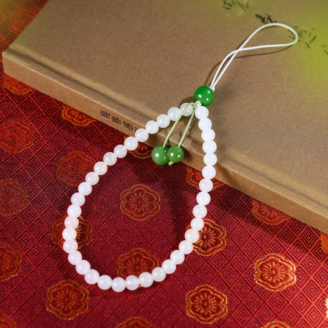 和田玉白玉老料手机链