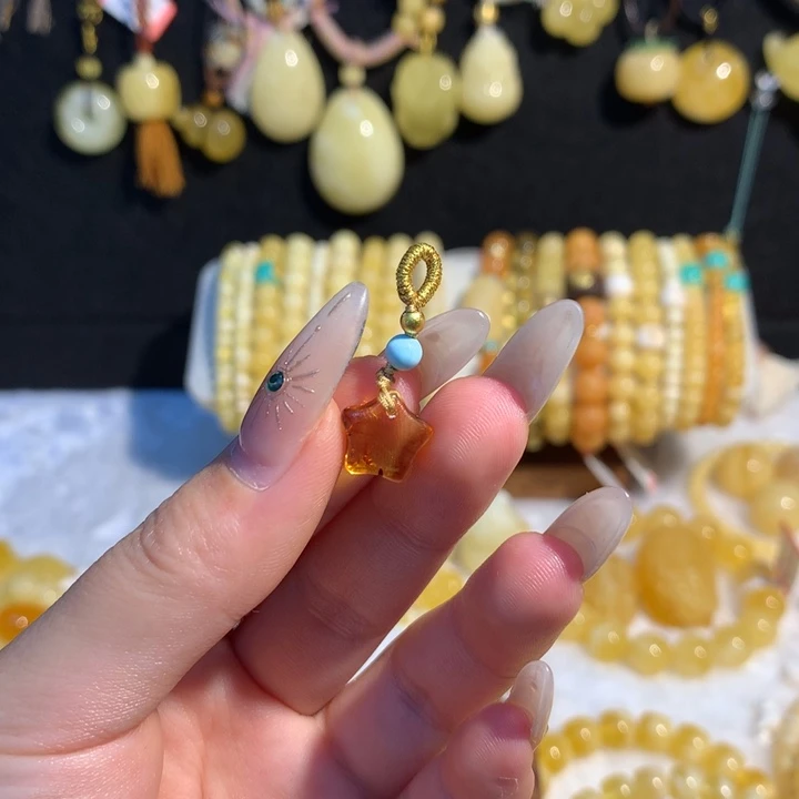 未镶嵌蜜蜡手链蜜蜡吊坠提溜