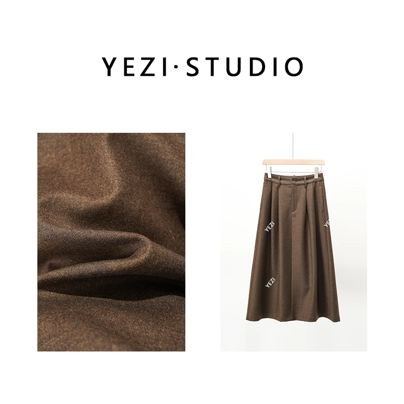 叶子定制【高智半裙】進口高支精仿羊毛挺括A字半身裙24421108-12/7