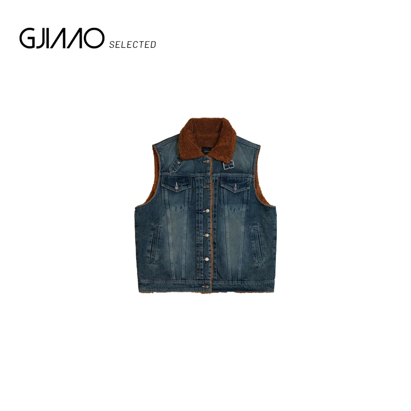 16383 羊羔毛牛仔马甲