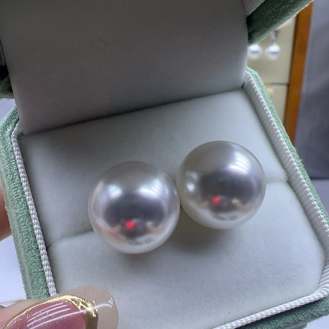 耳饰银S925镶嵌淡水珍珠