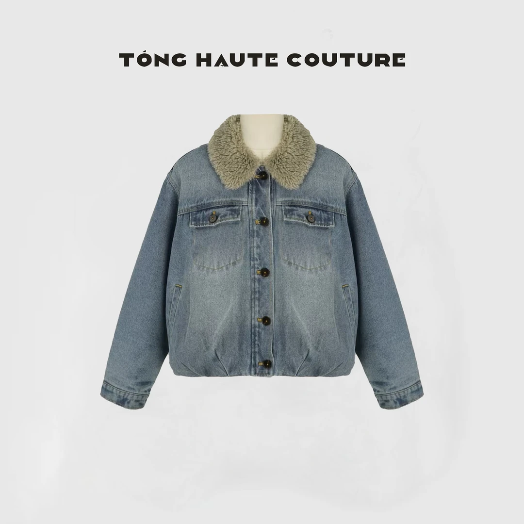 【梅屿】秋冬新款定制面料羊毛毛领高级感百搭时尚加棉棉服 YW470