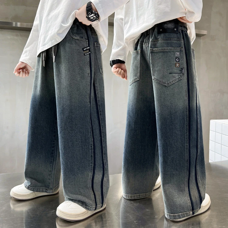 男童牛仔裤秋季2025新款中大童儿童直筒宽松裤子男孩春秋韩版长裤