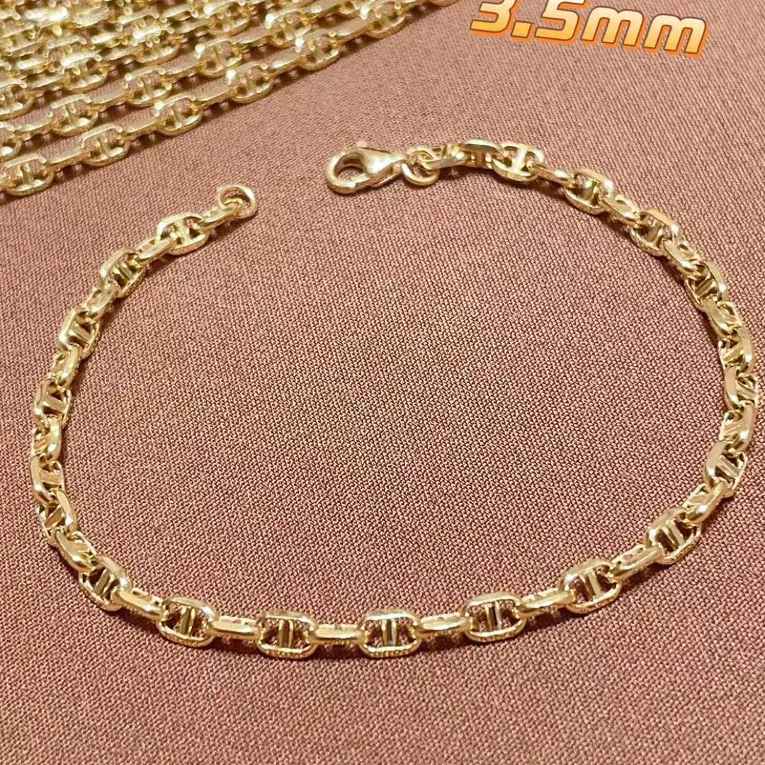 新品2026年淡金色18k猪鼻子手链 时尚单品 气质轻奢百搭