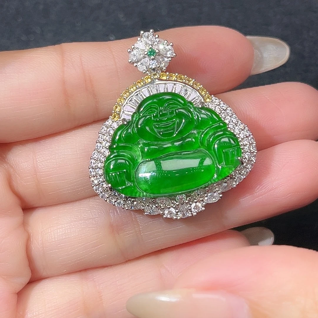 翡翠未镶嵌颈饰赠链