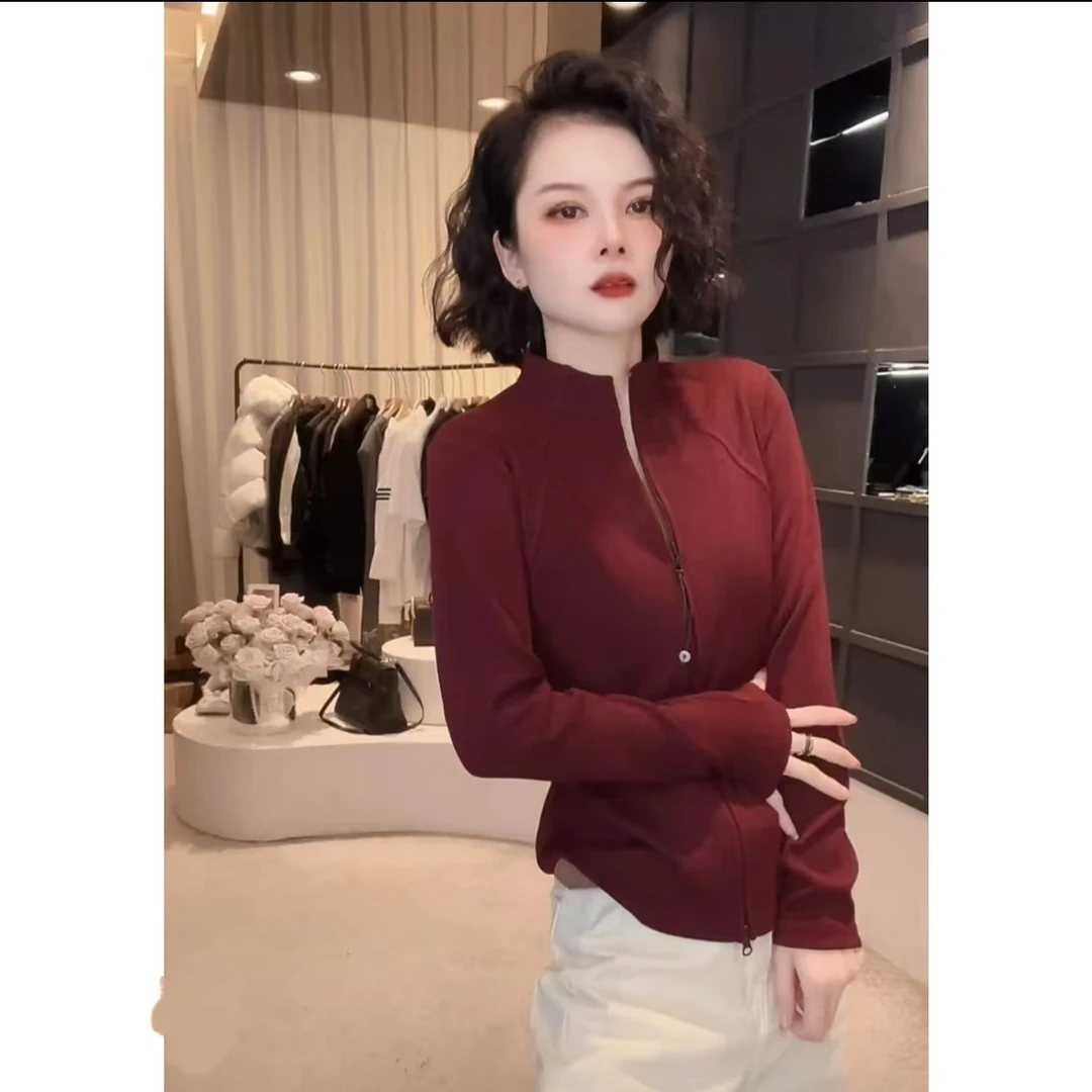 《姚家优麦汇》Y5259春款立领拉链设计感时尚百搭长袖显瘦上衣女