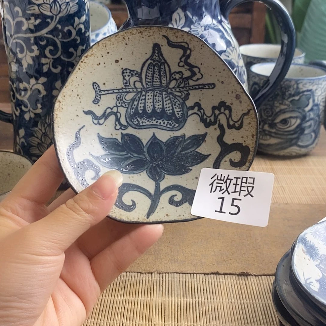 手工手绘青花高温陶瓷