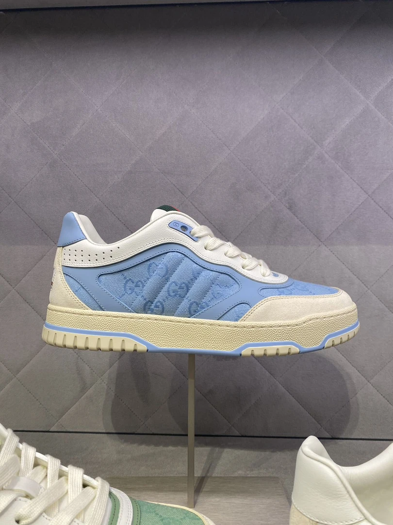 未使用 GUCCI/古驰 gucci  re web 古驰蓝色老花板鞋