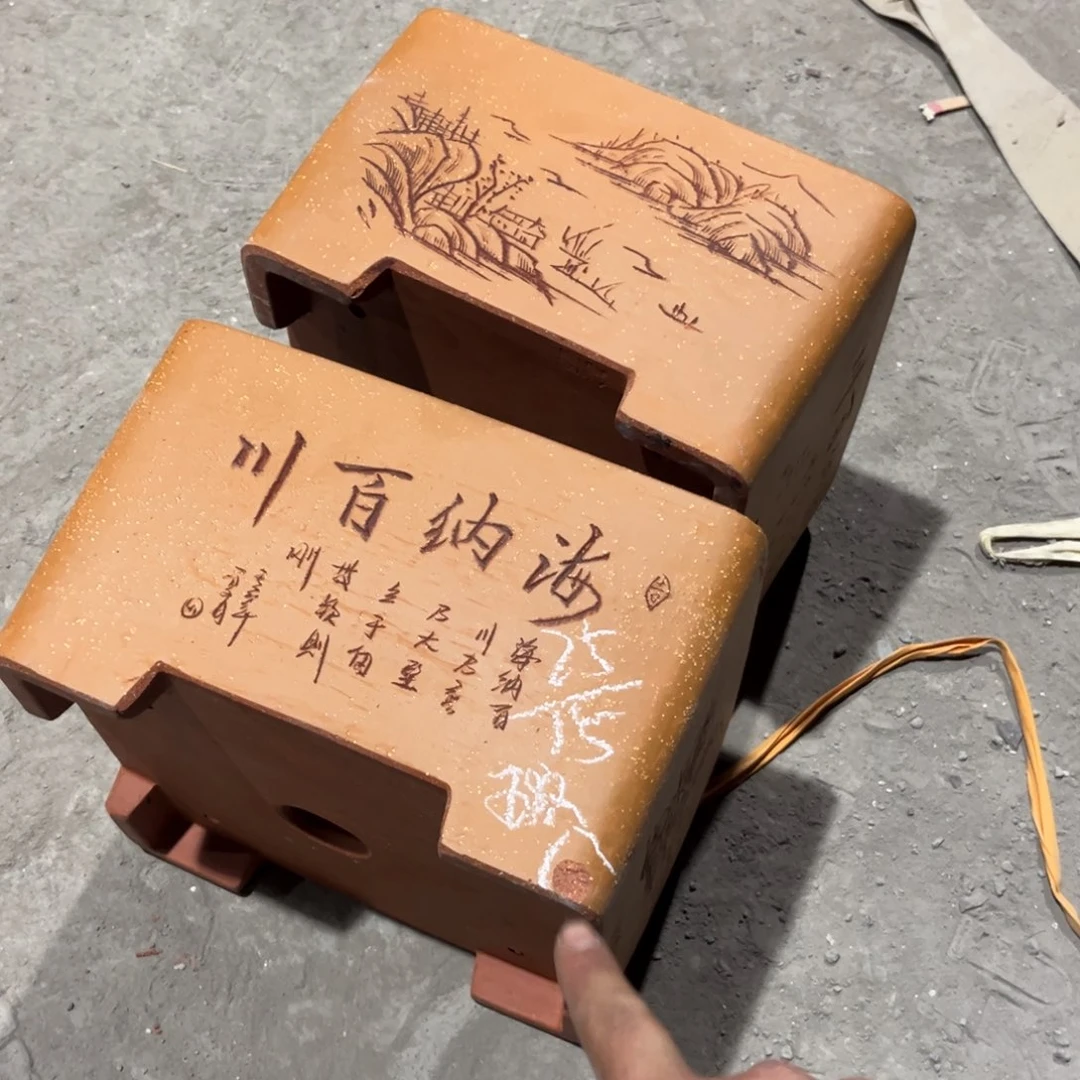 紫砂宜兴紫砂花盆，现货发