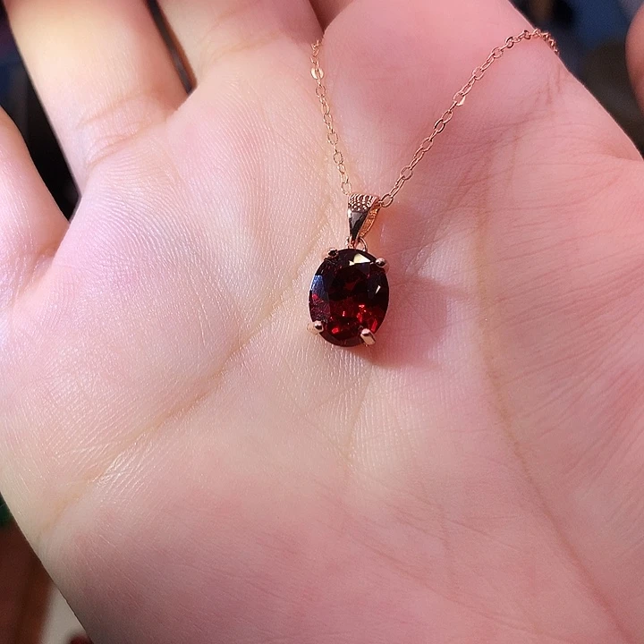 吊坠(赠链)银S925镶嵌石榴石