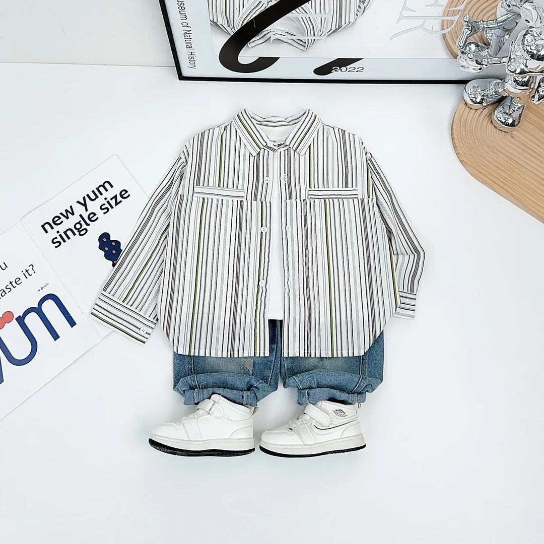 儿童春衬衫长袖2025新款春装男童春秋上衣潮 YC8517 悠悠童话童装