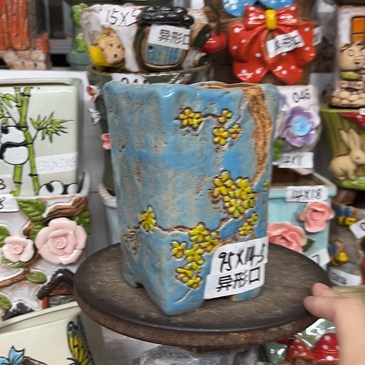 紫砂花盆粗陶材质多肉花盆