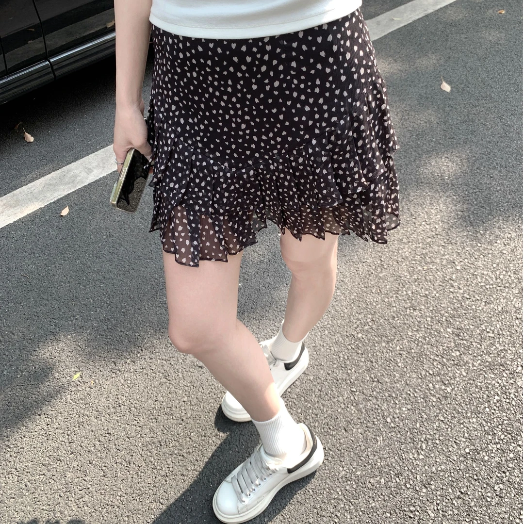 Zzhen【未眠花】复古碎花半身裙甜美显瘦短裙 DQZ347