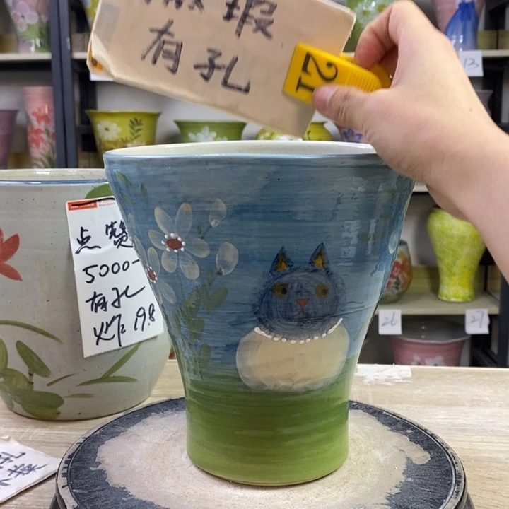 景德镇手工手绘陶瓷花盆