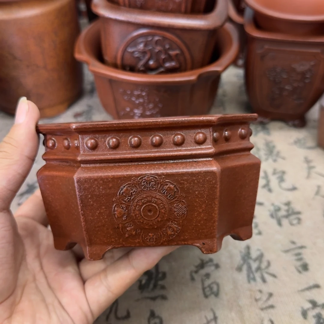 紫砂花盆10.5x6内经紫砂花盆