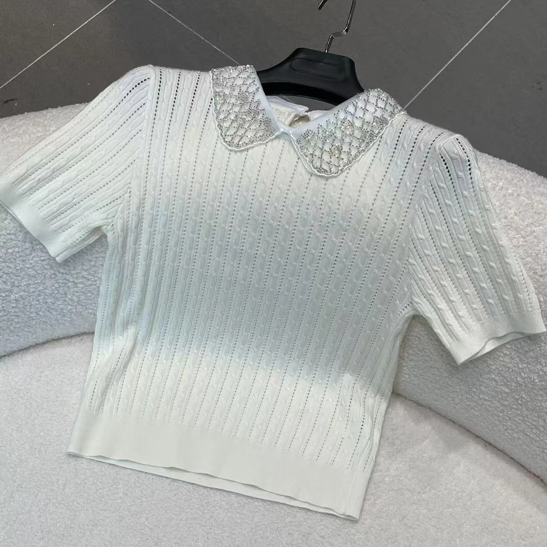 时尚蕾丝气质百搭修身高领针织上衣MZ-16