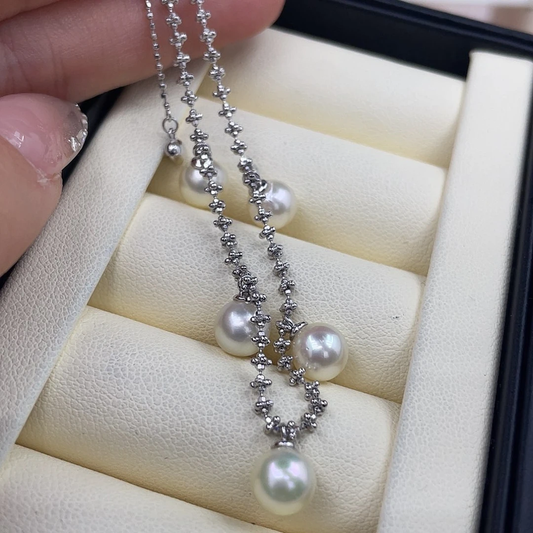 海水珍珠银S925镶嵌手绳
