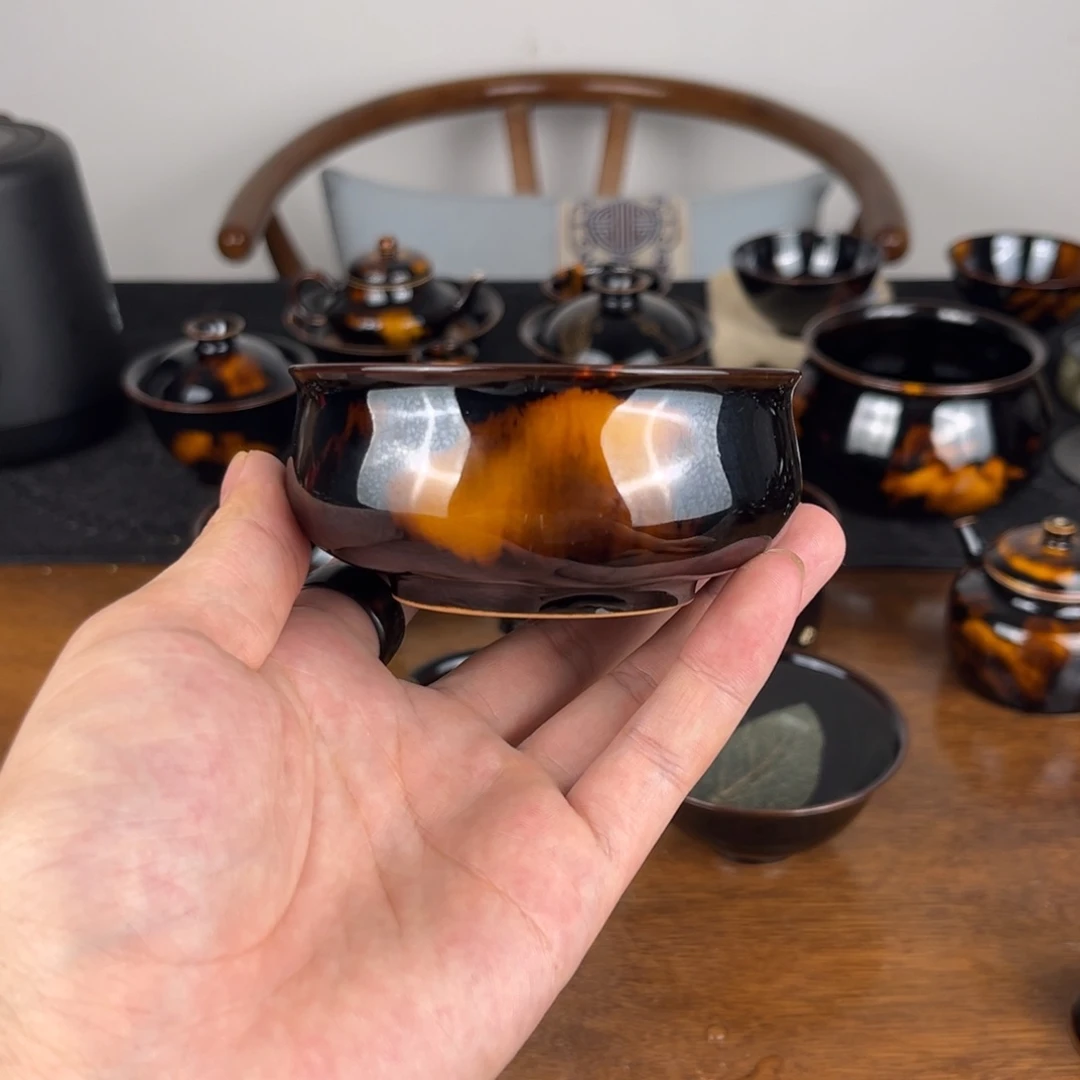 杯玳瑁釉矮炉式杯