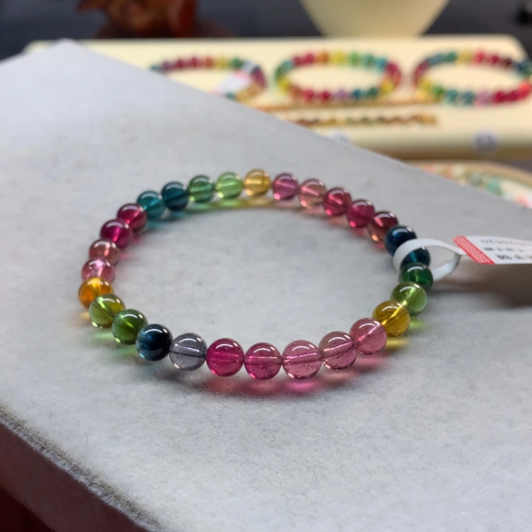 【闪购商品】未镶嵌手链碧玺艳丽单圈6.3