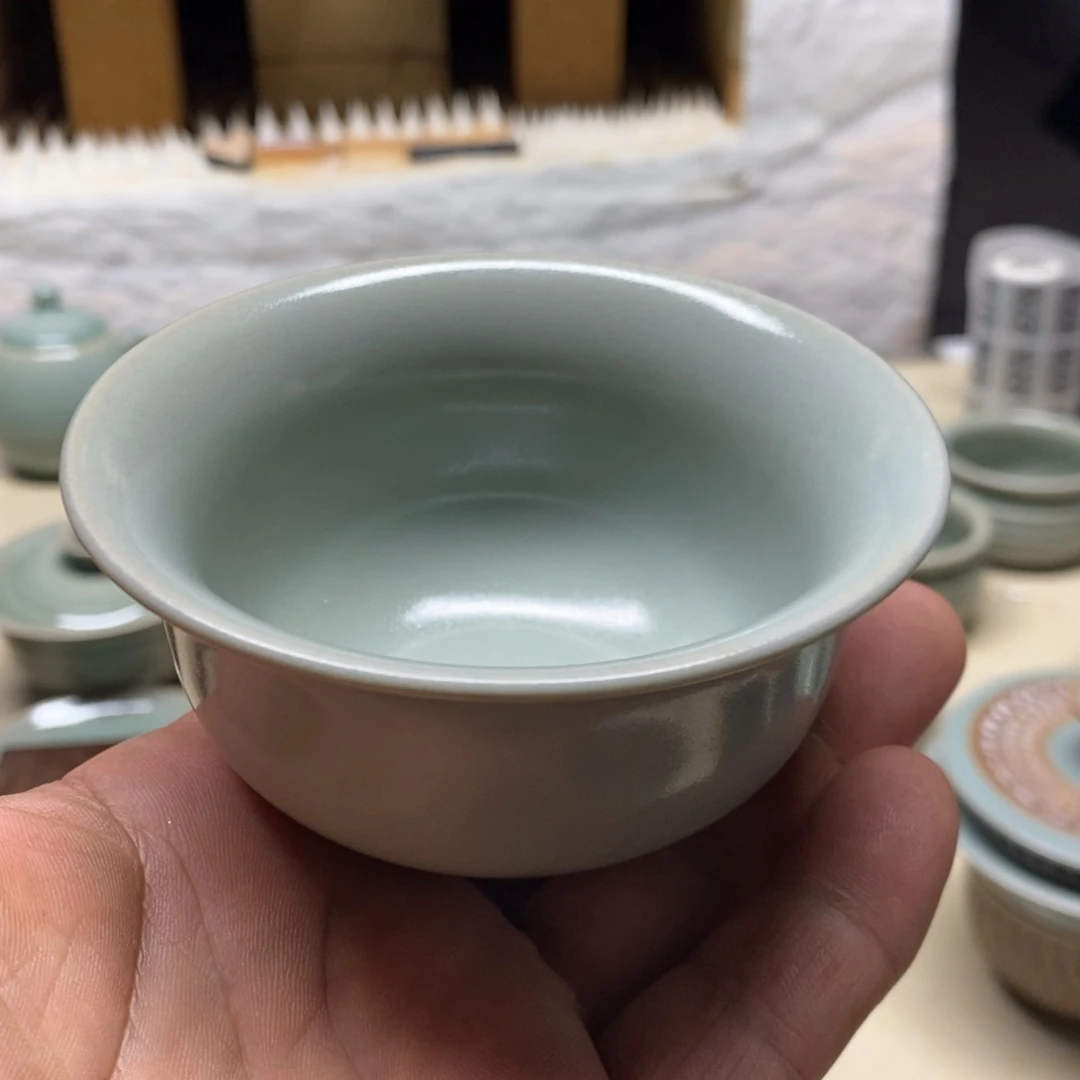 杯子原矿釉原产地汝瓷微瑕