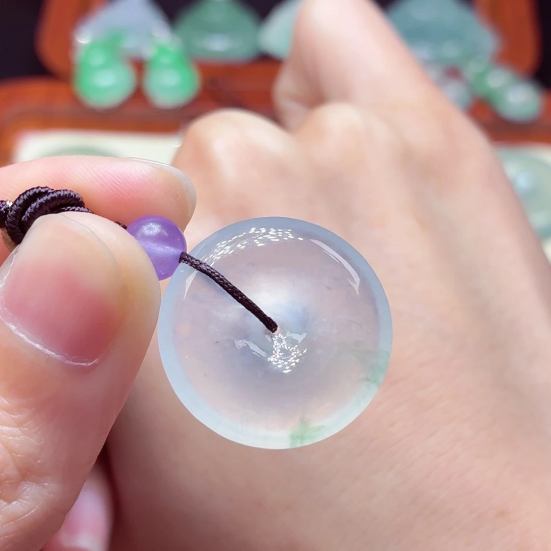 翡翠未镶嵌颈饰平安扣22.3mm-4.8mm