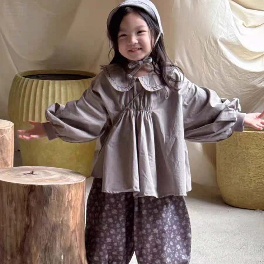 秋季新款女童时尚韩版刺绣衬衣卫衣