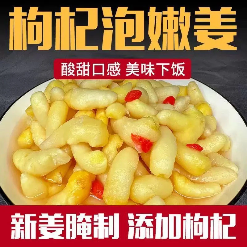 枸杞嫩姜芽泡菜酸甜脆嫩鲜嫩爽脆清甜爽口生姜枸杞泡姜芽下饭小菜