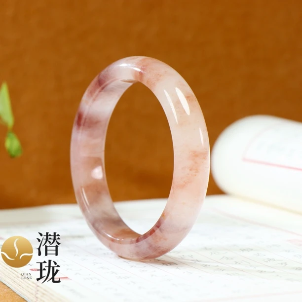 【潜珑】yj-39-019新疆天然金丝玉桃花酿手镯多样性拍一发一