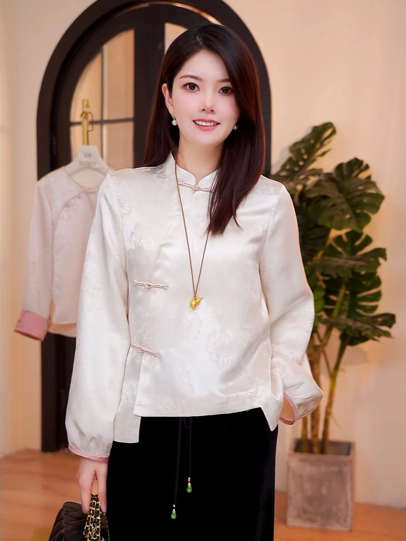 《珊珊定制》《月光》《ELFBOX》2025秋冬季醋酸百搭衬衣6981