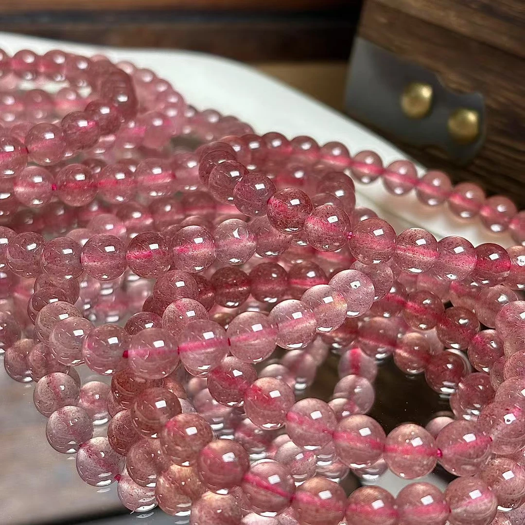 天然草莓晶7mm+手串-多样性发一条