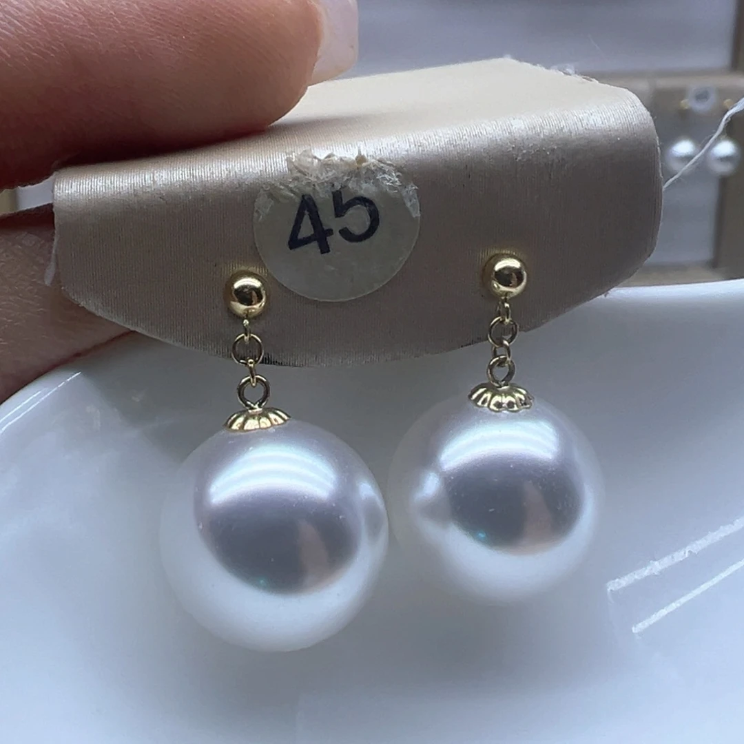 18K金镶嵌淡水珍珠耳饰