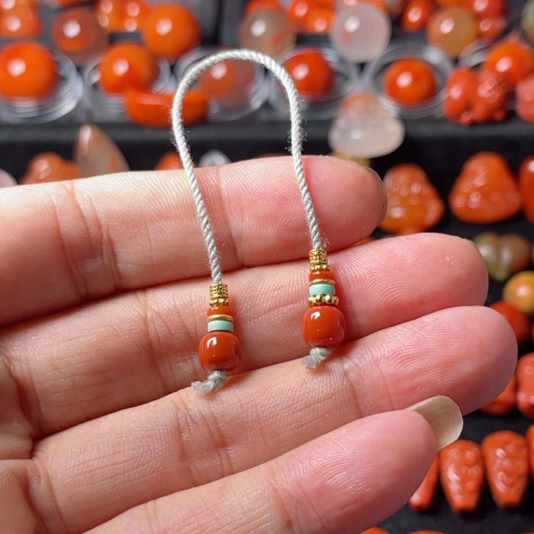 未镶嵌老型弟子珠6+南红玛瑙