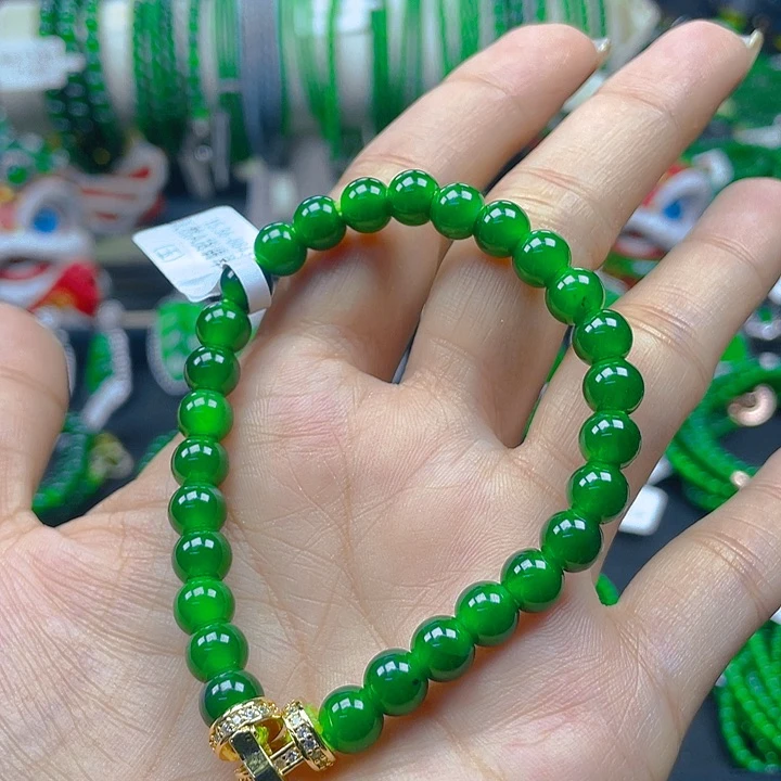 未镶嵌手链翡翠满色手链7