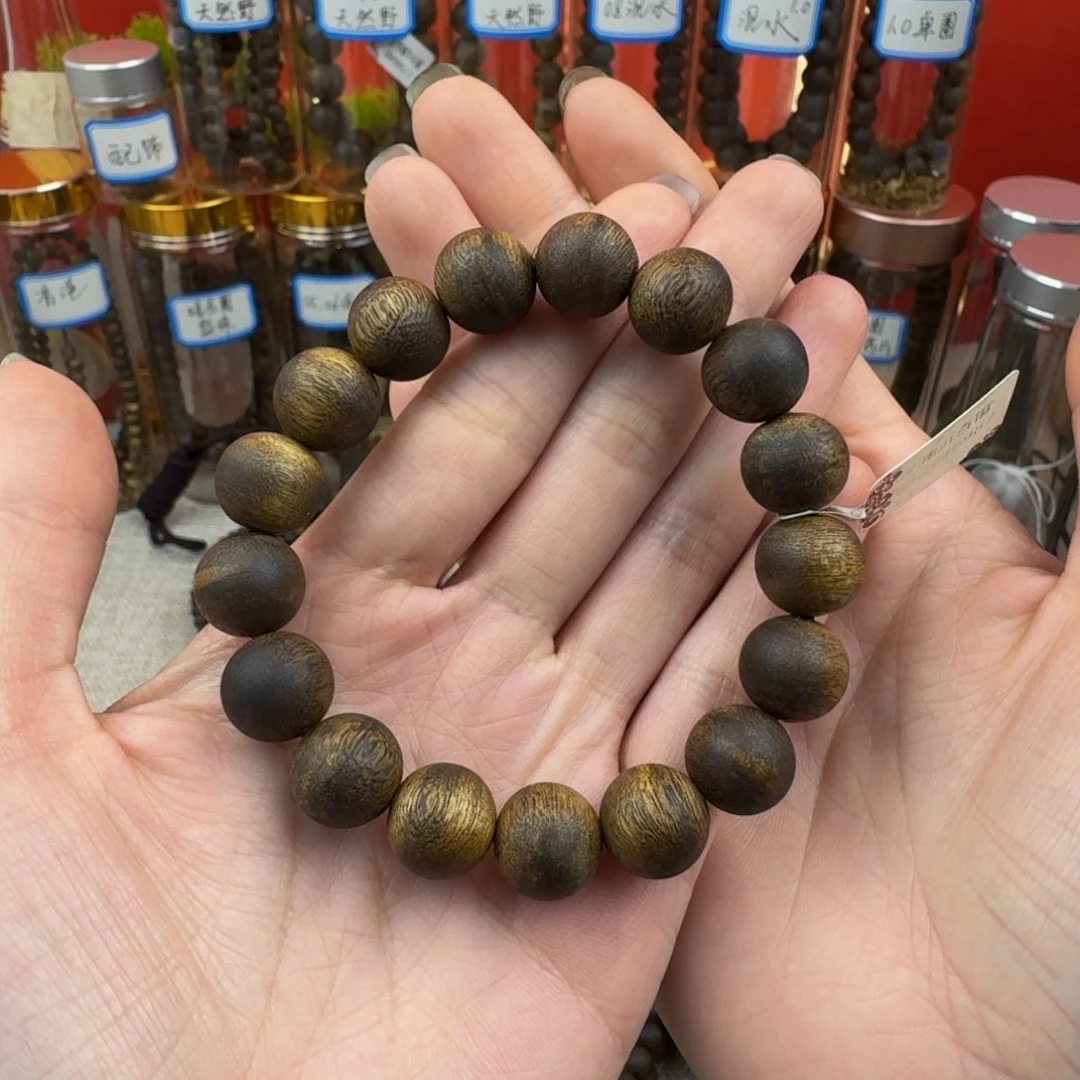 沉香手串桃**仙1.3单圈奇楠沉香