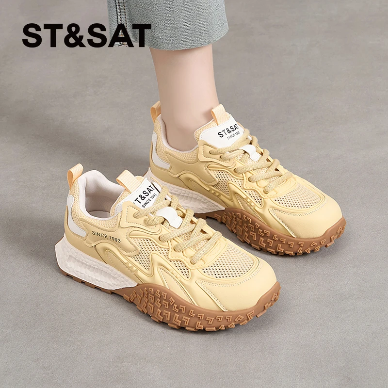 星期六女鞋新款2025爆款夏季薄款阿甘鞋网面透气德训鞋女超火网鞋