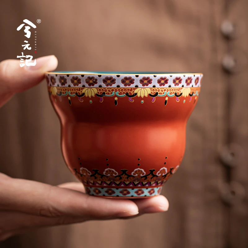 兮元记敦煌文创陶瓷茶杯家用高档主人杯个人专用品茗杯喝茶杯子